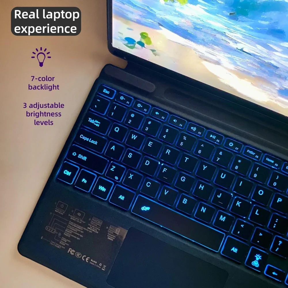 Zoof Keyboard for Microsoft Surface Pro 11 10 9 8 X Copilot+ 7-Color Backlit